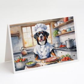 Greater Swiss Mountain Dog The Chef Greeting Cards Pack of 8 Blank Cards with Envelopes Whimsical A7 Size 5x7 Blank Note Cards