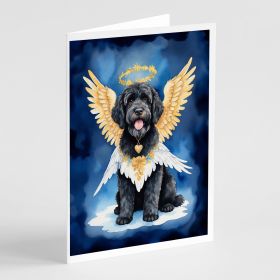Portuguese Water Dog My Angel Greeting Cards Pack of 8 Blank Cards with Envelopes Whimsical A7 Size 5x7 Blank Note Cards
