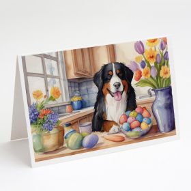 Decorating Easter Bernese Mountain Dog Greeting Cards Pack of 8 Blank Cards with Envelopes Whimsical A7 Size 5x7 Blank Note Cards