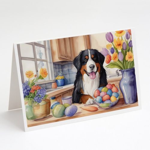 Decorating Easter Bernese Mountain Dog Greeting Cards Pack of 8 Blank Cards with Envelopes Whimsical A7 Size 5x7 Blank Note Cards