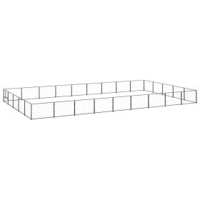 Dog Kennel Black 484.4 ftÂ² Steel