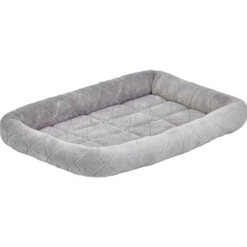 MidWest Quiet Time Deluxe Diamond Stitch Pet Bed Gray for Dogs