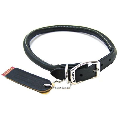 Circle T Pet Leather Round Collar Black