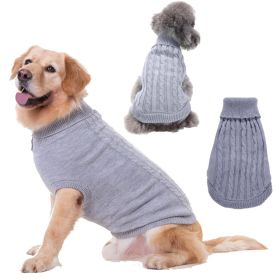 Dog Sweater Warm Pet Sweater Dog Sweaters for Small Dogs Medium Dogs Large Dogs Cute Knitted Classic Clothes Coat for Dog Puppy (Color: grey, size: small)