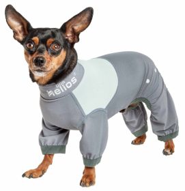 Dog Helios 'Tail Runner' Lightweight 4-Way-Stretch Breathable Full Bodied Performance Dog Track Suit (Color: grey, size: large)