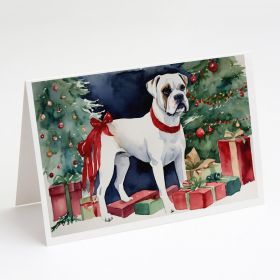 White Boxer Christmas Greeting Cards Pack of 8 Blank Cards with Envelopes Whimsical A7 Size 5x7 Blank Note Cards (Default: Default)