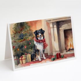 Australian Shepherd Christmas Greeting Cards Pack of 8 Blank Cards with Envelopes Whimsical A7 Size 5x7 Blank Note Cards (Default: Default)