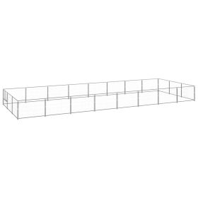 Dog Kennel Silver 258.3 ftÂ² Steel (Color: silver)